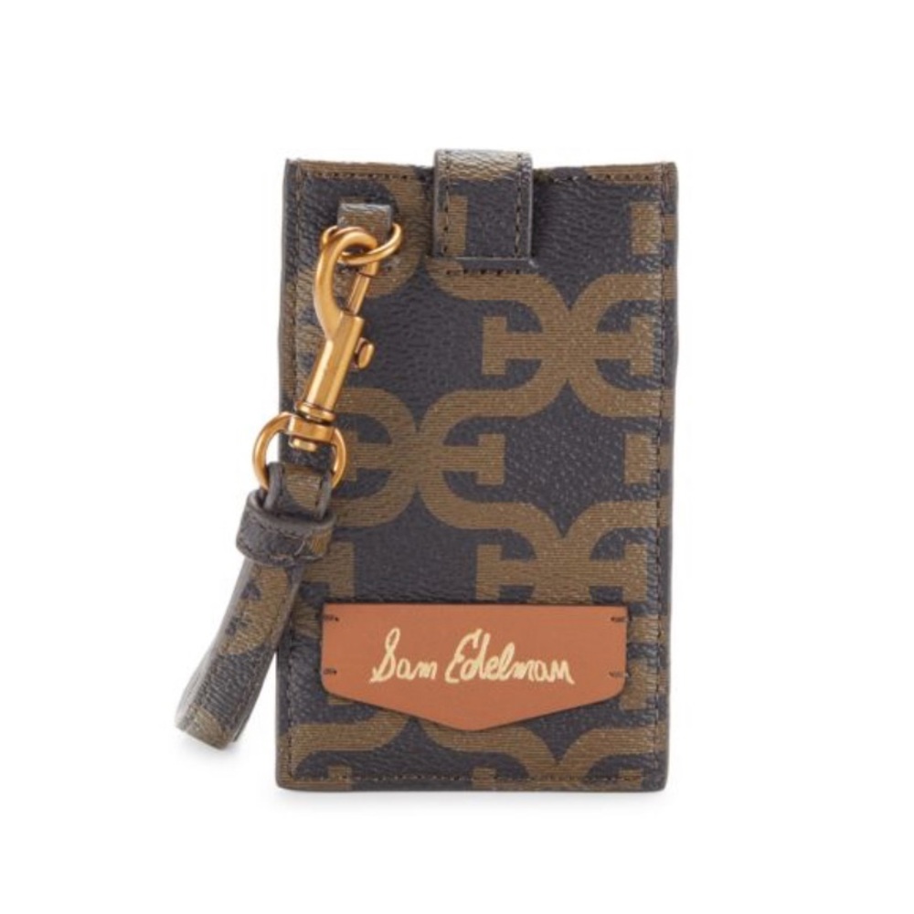 SAM EDELMAN signature Monogram Lanyard Card Holder